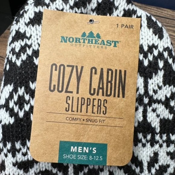 NWT Northeast Outfitters Men's Cozy Cabin Slippers Size Large (Snowflake) - Picture 3 of 11